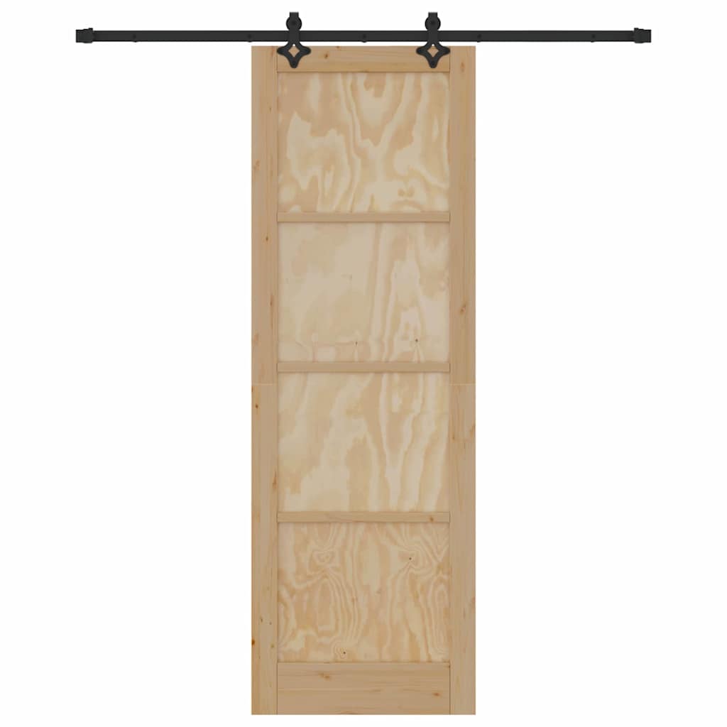 Sliding Door Manual Natural and black 78 x 232 cm