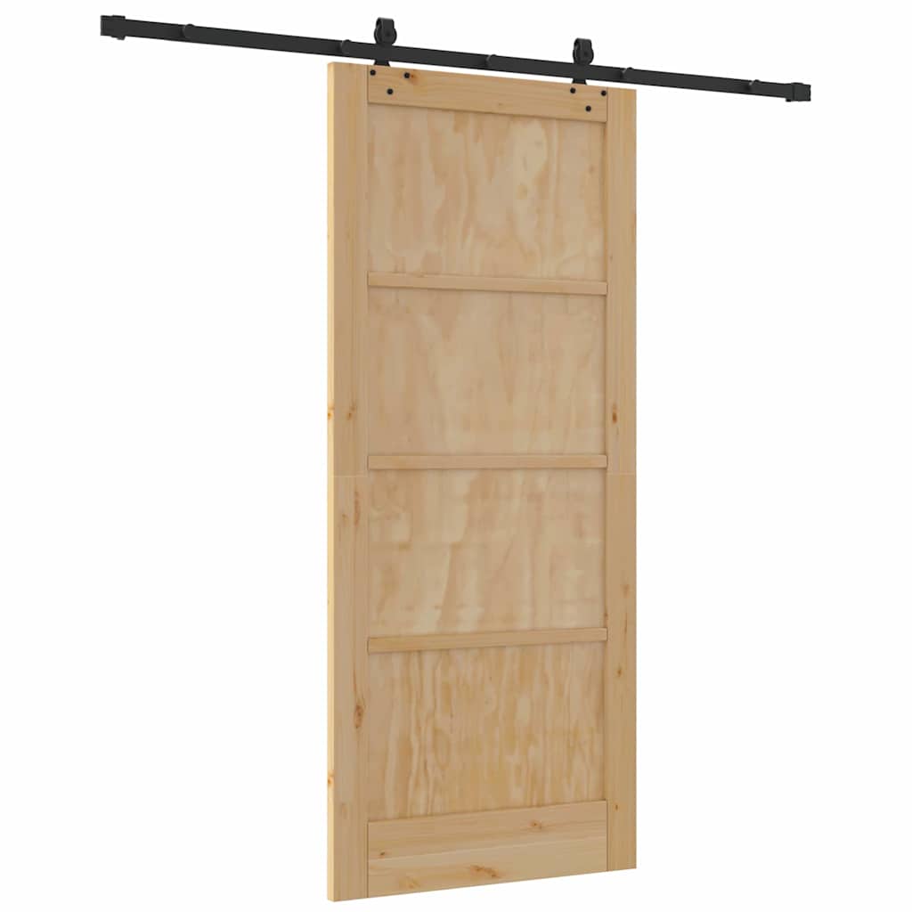 Sliding Door Manual Natural and black 86 x 198.5 cm