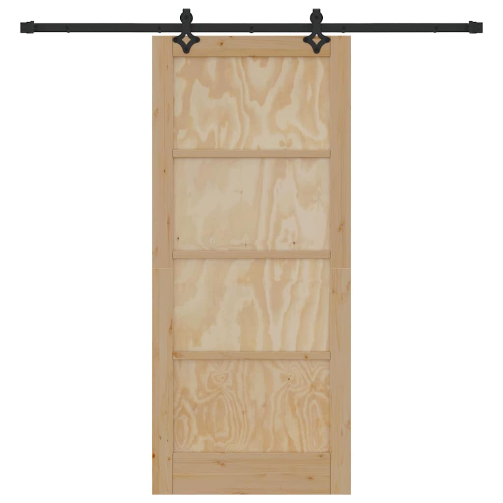 Sliding Door Manual Natural and black 86 x 198.5 cm