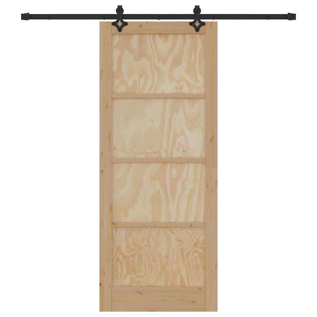 Sliding Door Manual Natural and black 86 x 211 cm