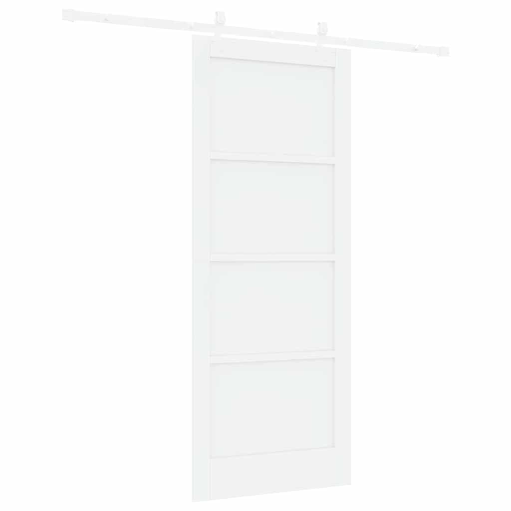 Sliding Door Manual White 83 x 202 cm Solid pine wood and steel
