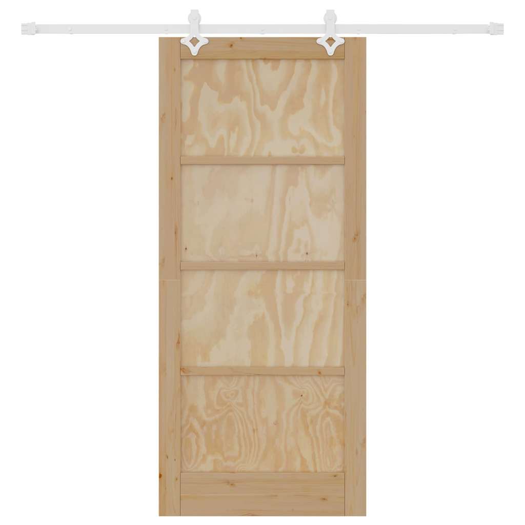 Sliding Door Manual Natural and white 86 x 198.5 cm