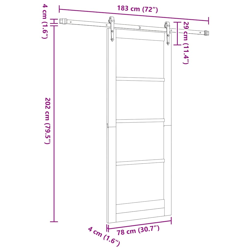 Sliding Door Other ORKDAL Natural and black 78 x 202 cm