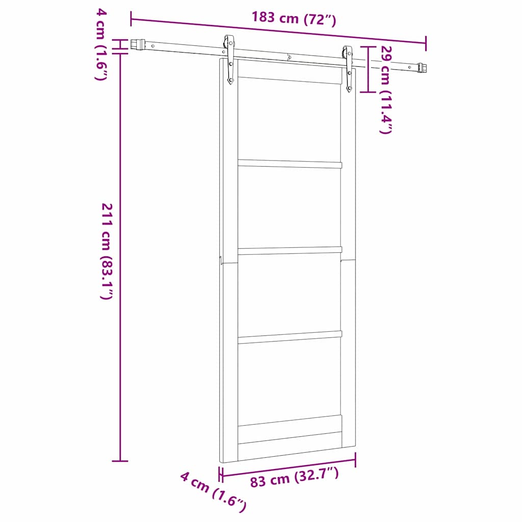 Sliding Door Other ORKDAL Natural and black 83 x 211 cm