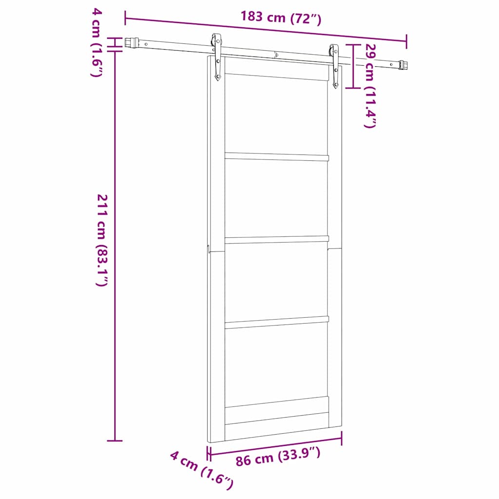 Sliding Door Other ORKDAL Natural and black 86 x 211 cm
