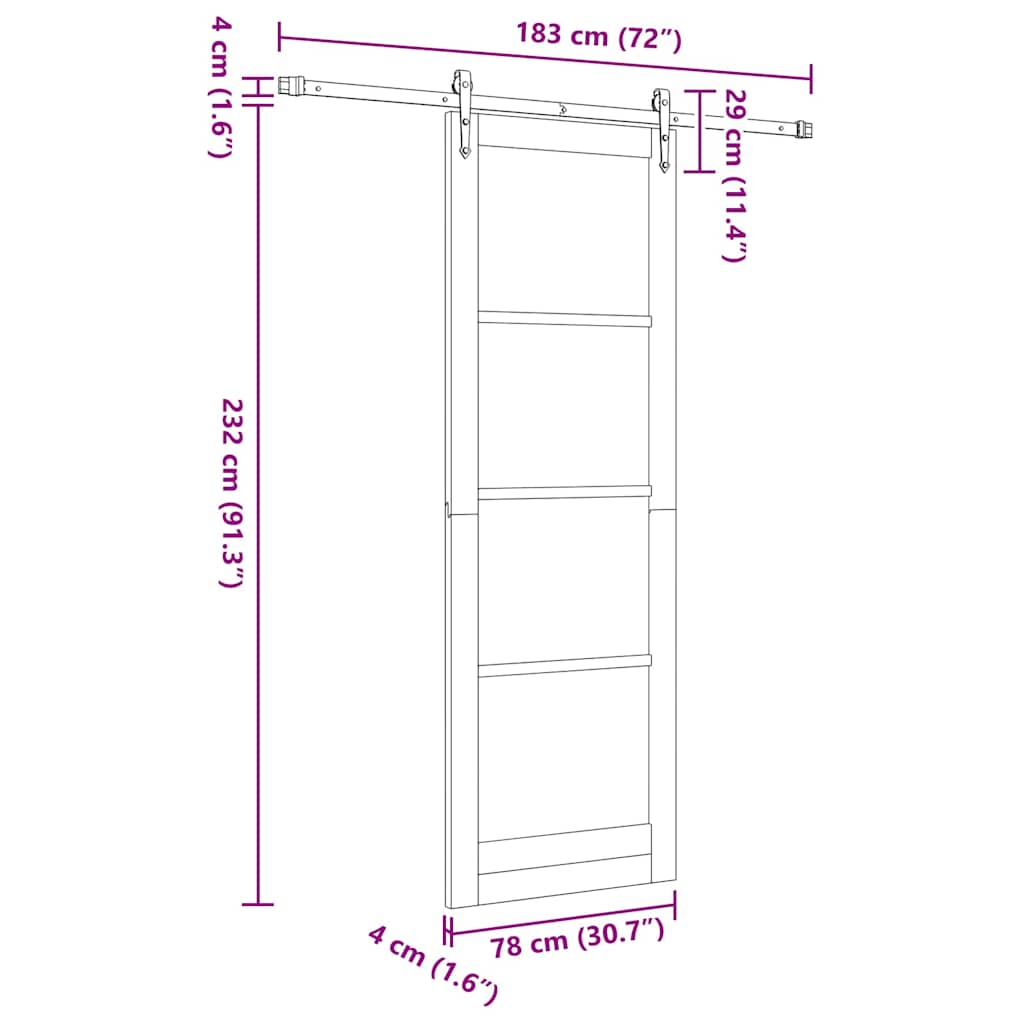 Sliding Door Other ORKDAL Natural and white 78 x 232 cm