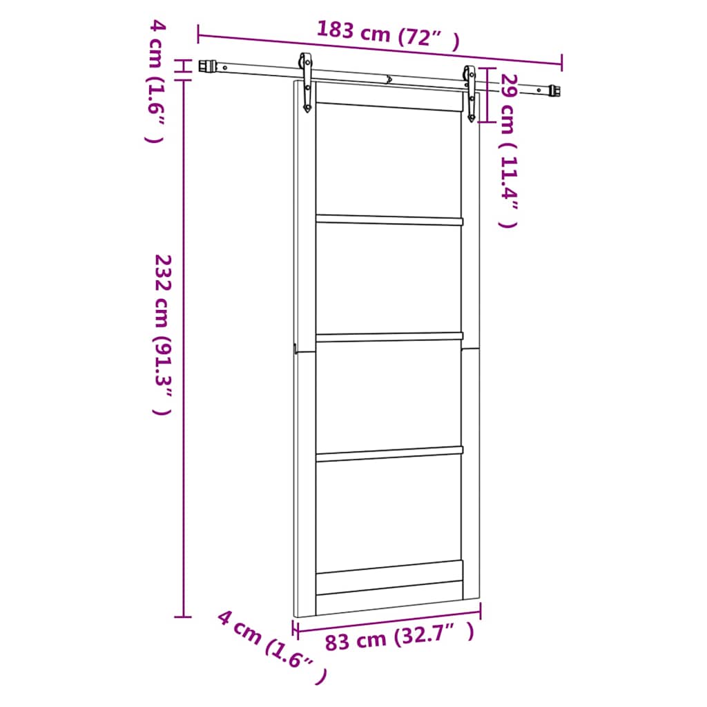 Sliding Door Other ORKDAL Natural and white 83 x 232 cm