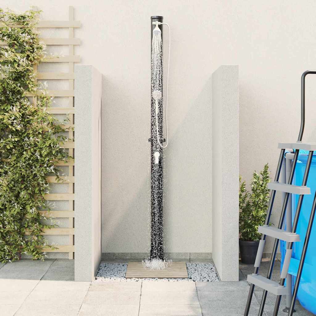 Outdoor Solar Shower Black 217 cm PVC and aluminium