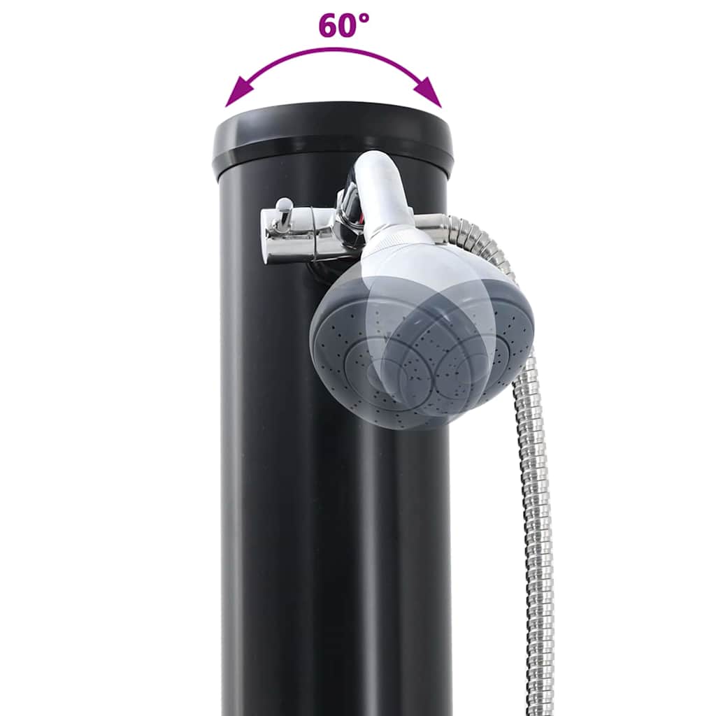 Outdoor Solar Shower Black 217 cm PVC and aluminium