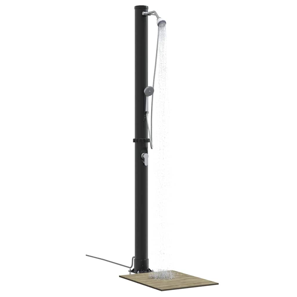 Outdoor Solar Shower Black 217 cm PVC and aluminium
