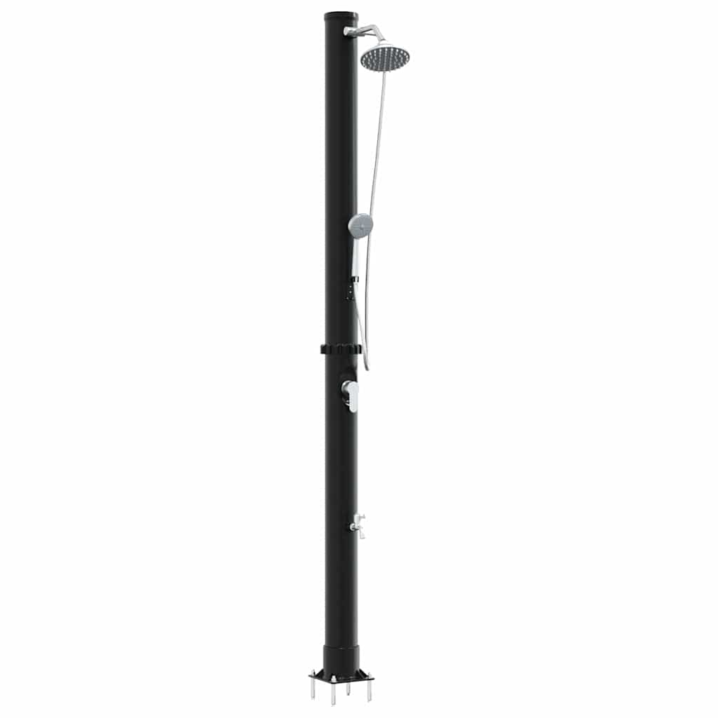 Outdoor Solar Shower Black 217 cm PVC and aluminium