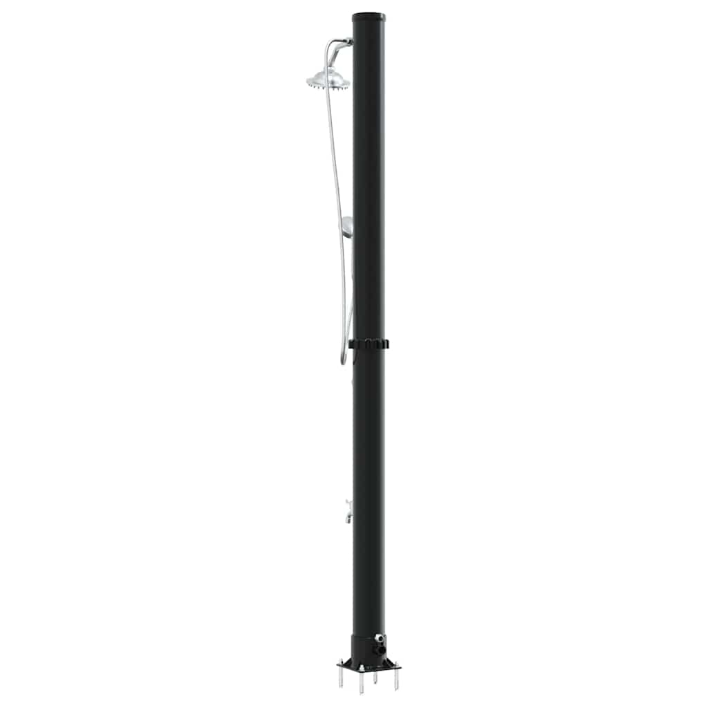 Outdoor Solar Shower Black 217 cm PVC and aluminium