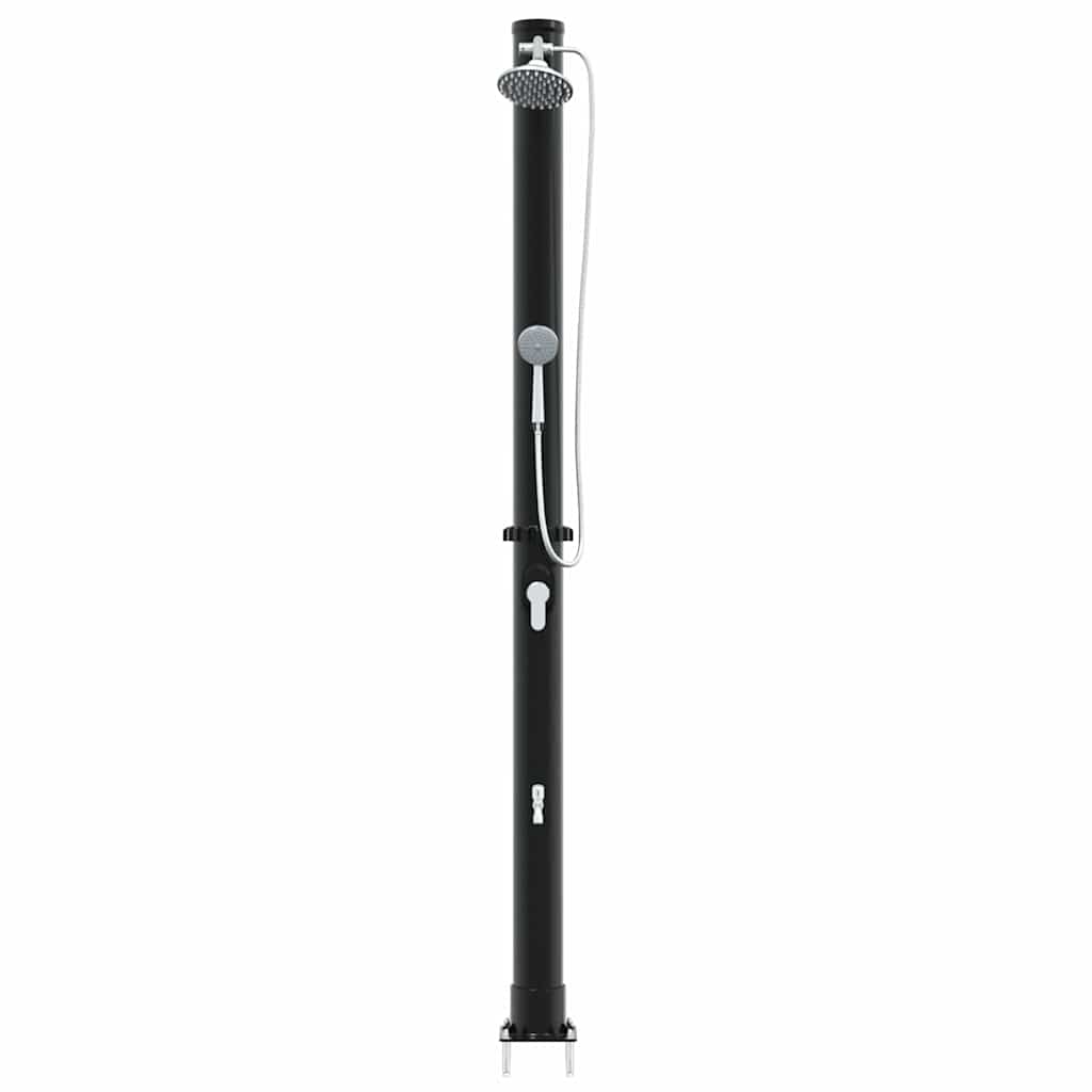 Outdoor Solar Shower Black 217 cm PVC and aluminium