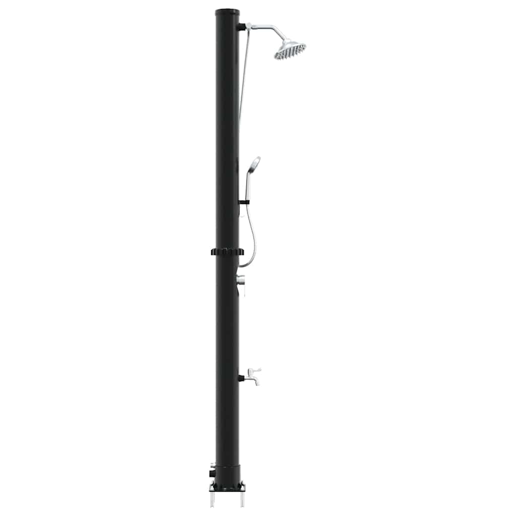 Outdoor Solar Shower Black 217 cm PVC and aluminium