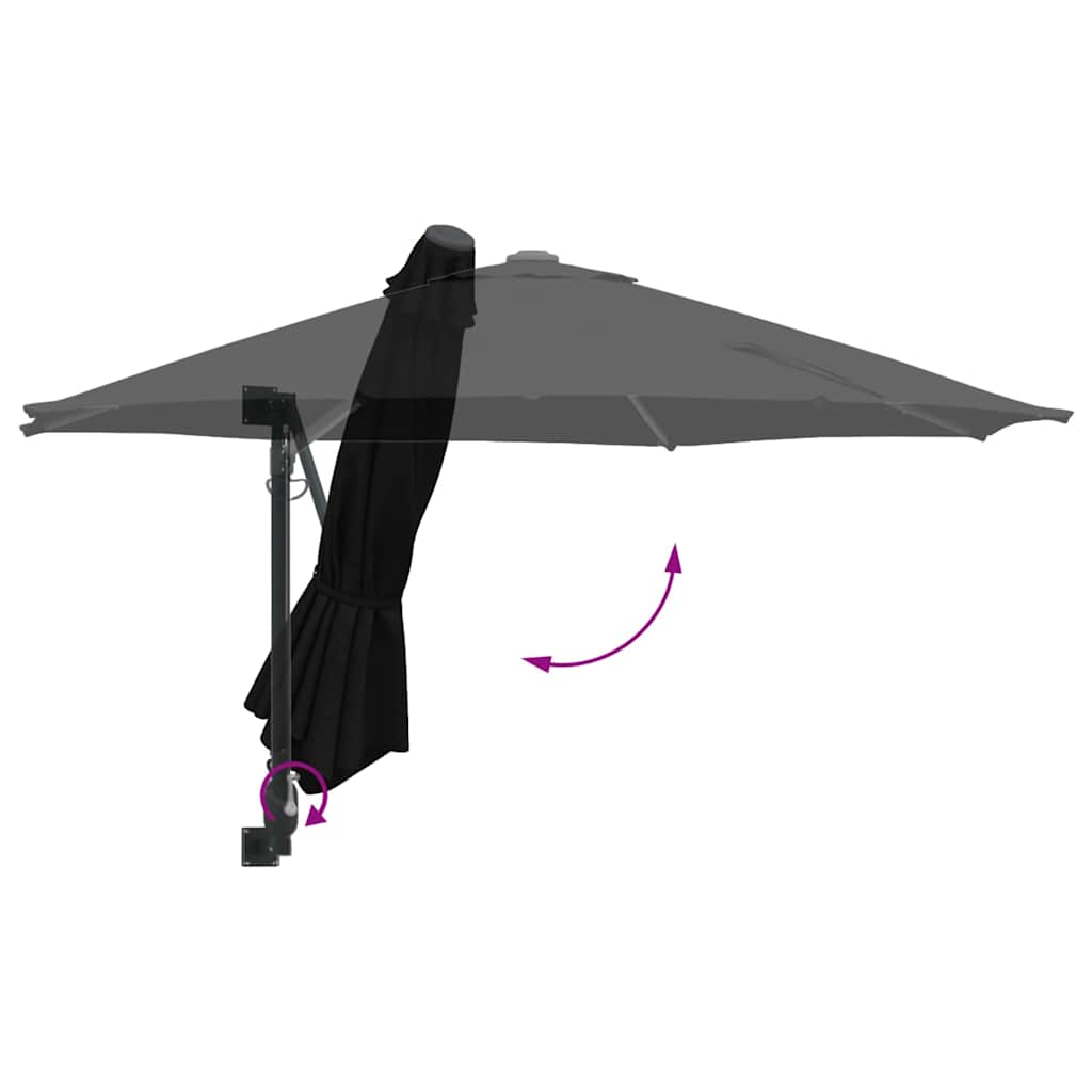 Garden Parasol Black and Black 248 x 248 x 148 cm