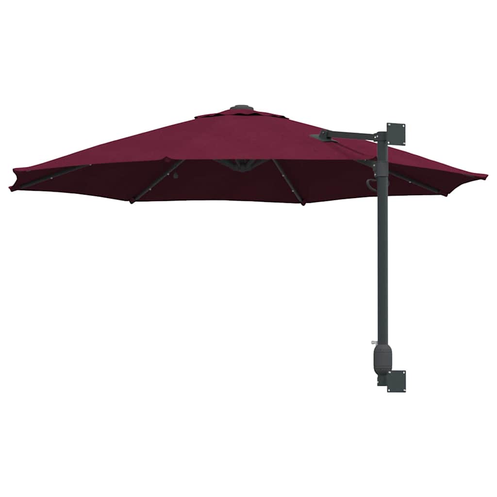 Garden Parasol Manual Red and Black 248 x 248 x 148 cm