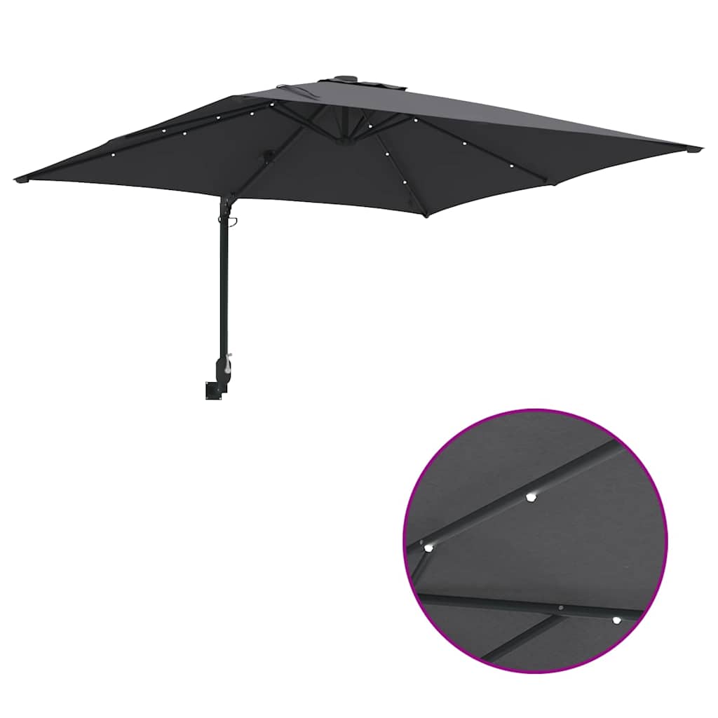 Garden Parasol Anthracite 248.5 x 247.5 x 160 cm Fabric