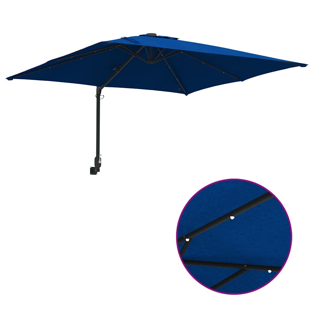 Garden Parasol Azurblau 248.5 x 247.5 x 160 cm Fabric