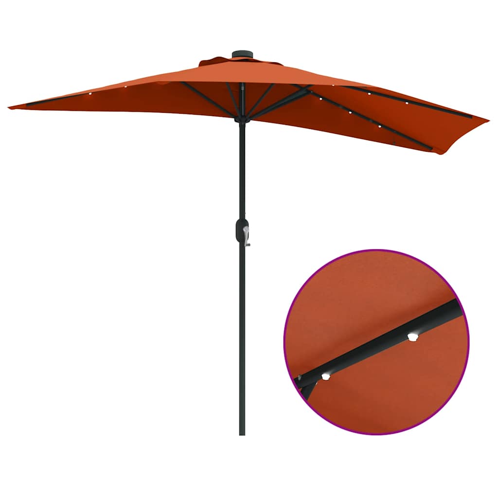 Garden Parasol Terracotta 294 x 150 x 224 cm Fabric