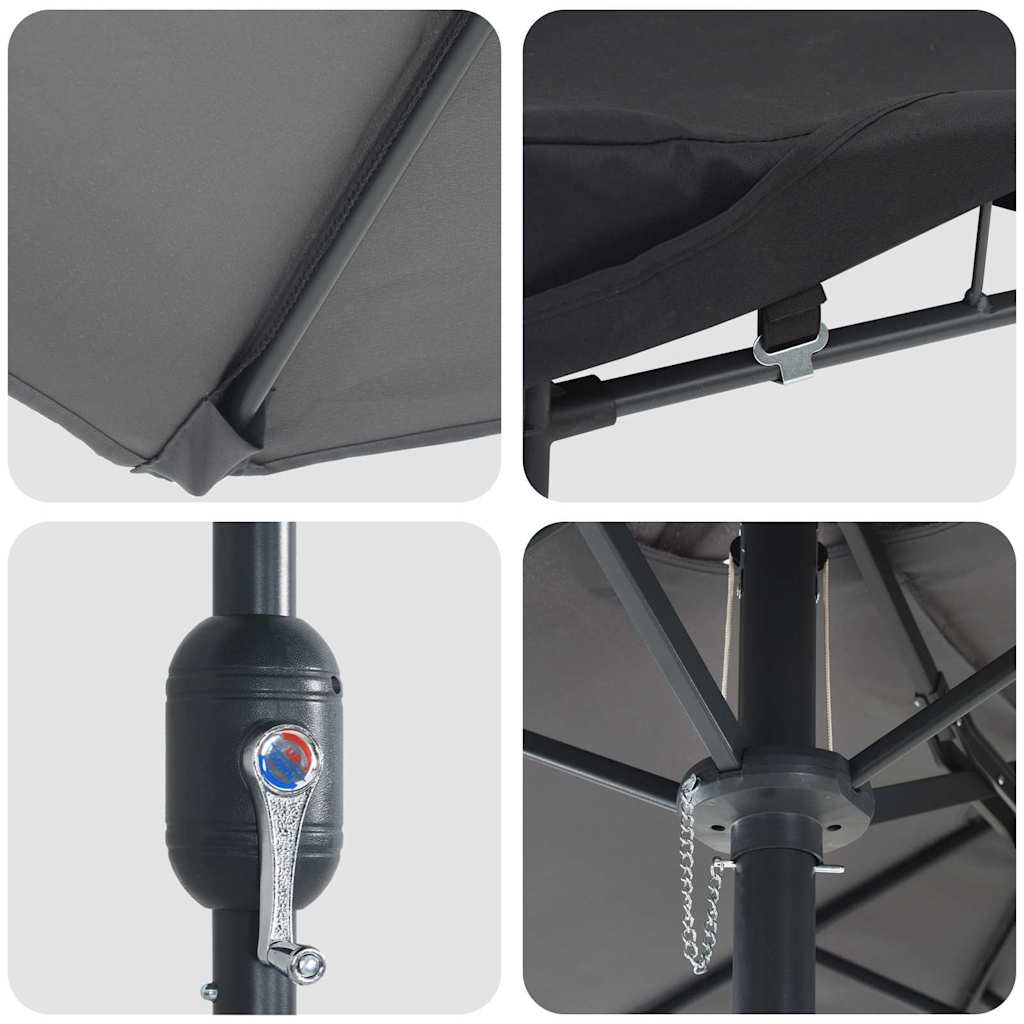 Garden Parasol Anthracite 385 x 209 x 244 cm Fabric