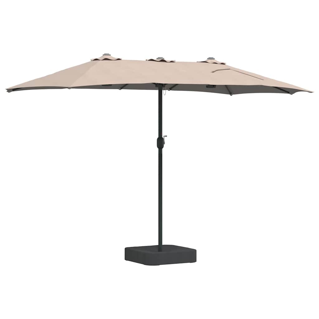 Garden Parasol Taupe 385 x 209 x 244 cm Fabric