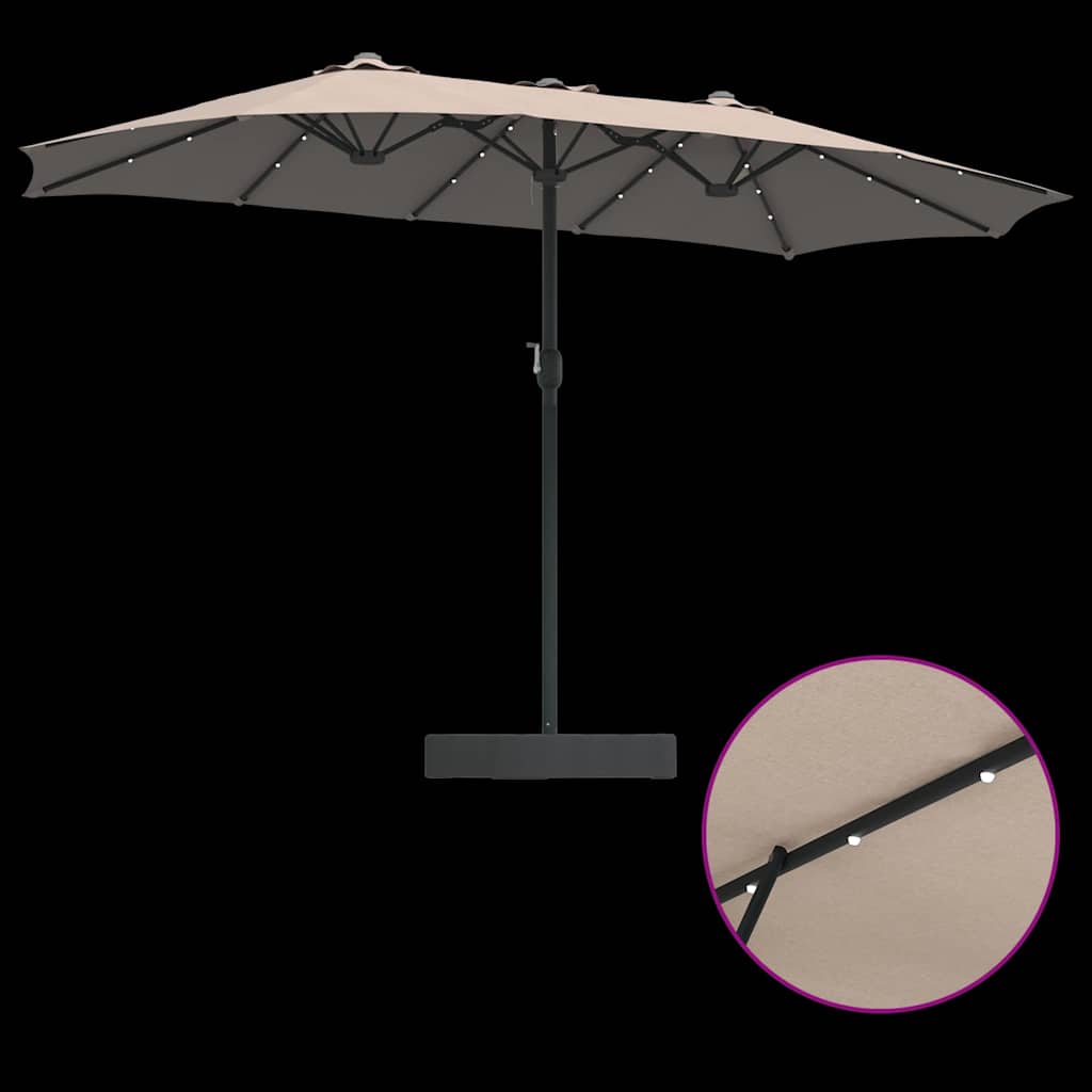 Garden Parasol Taupe 385 x 209 x 244 cm Fabric