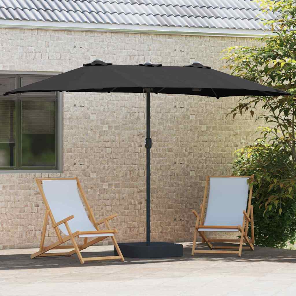 Garden Parasol Black 385 x 209 x 244 cm Fabric