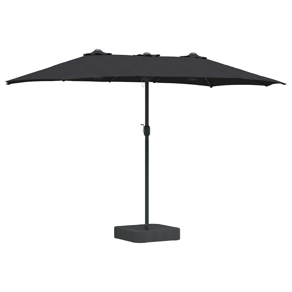 Garden Parasol Black 385 x 209 x 244 cm Fabric