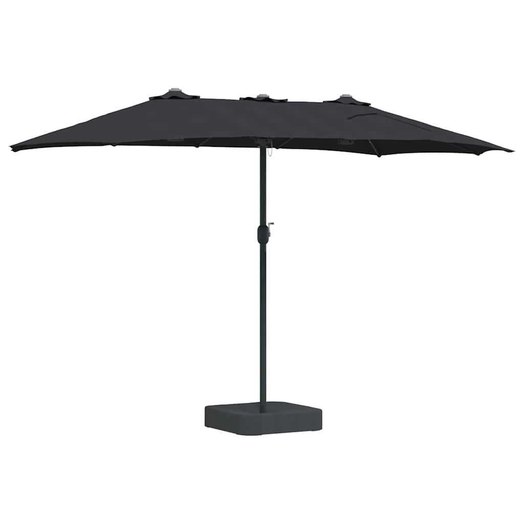 Garden Parasol Black 385 x 209 x 244 cm Fabric