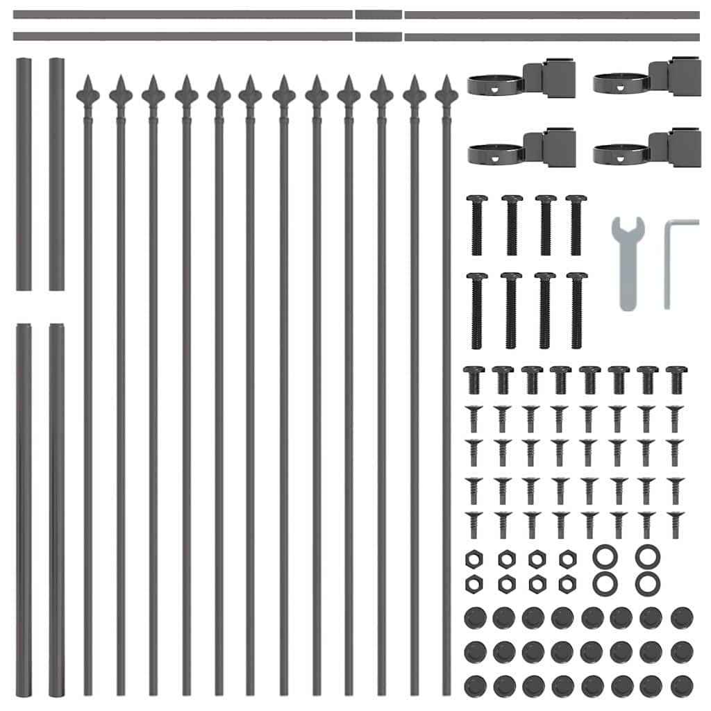 Garden Fence Grey 3.4 x 0.8 m Powder-coated steel