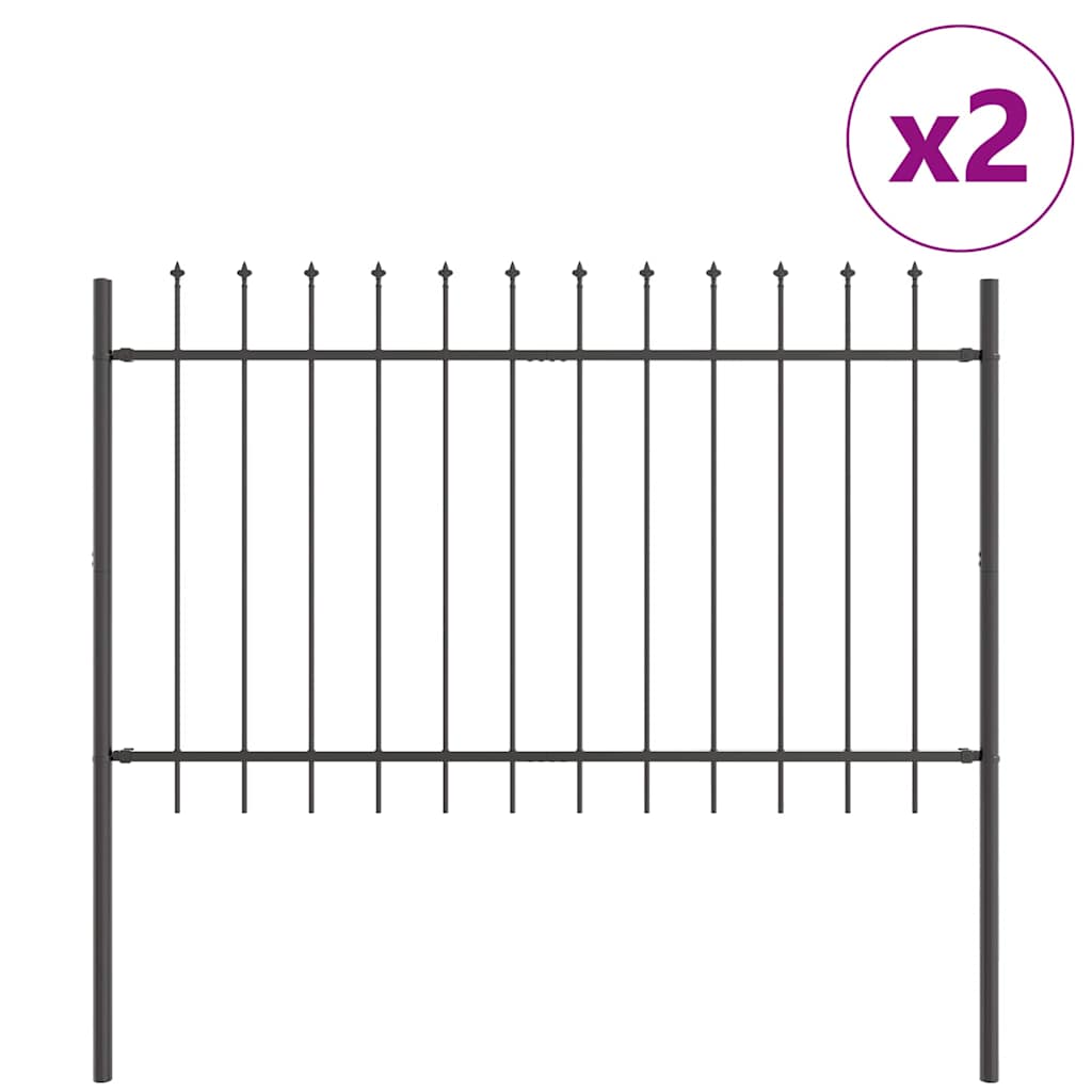 Garden Fence Grey 3.4 x 1 m Powder-coated steel