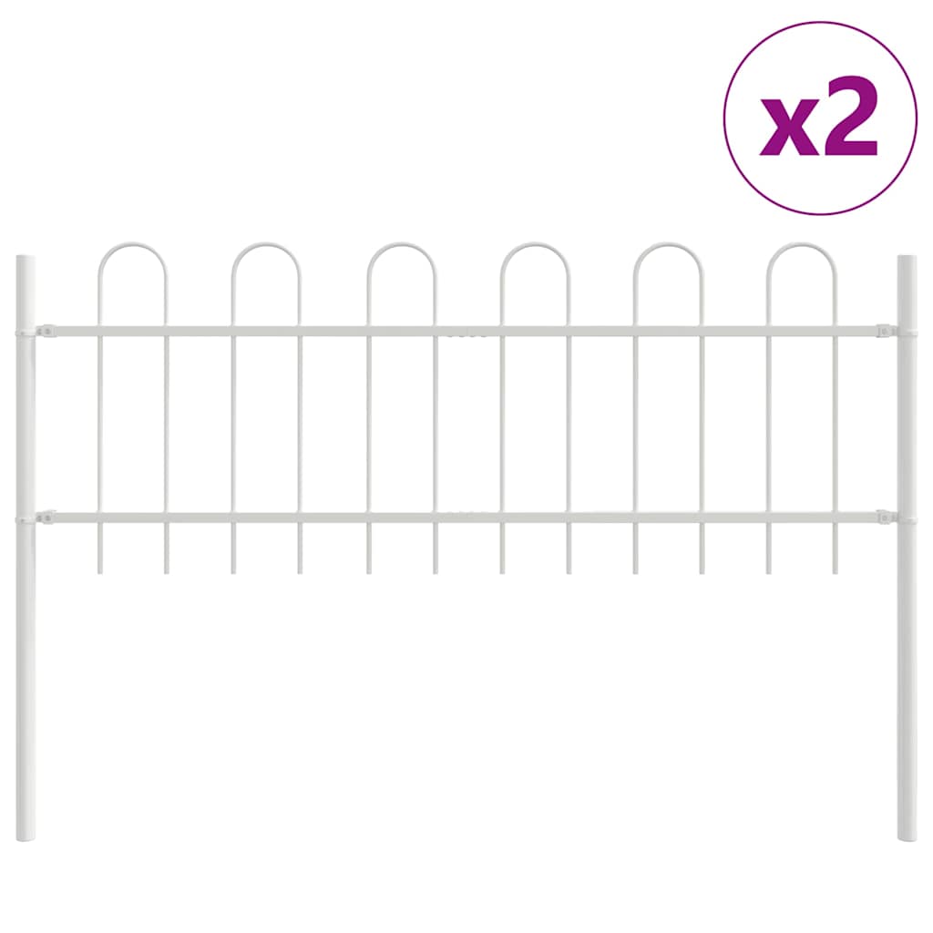 Garden Fence White 3.4 x 0.6 m Powder-coated steel