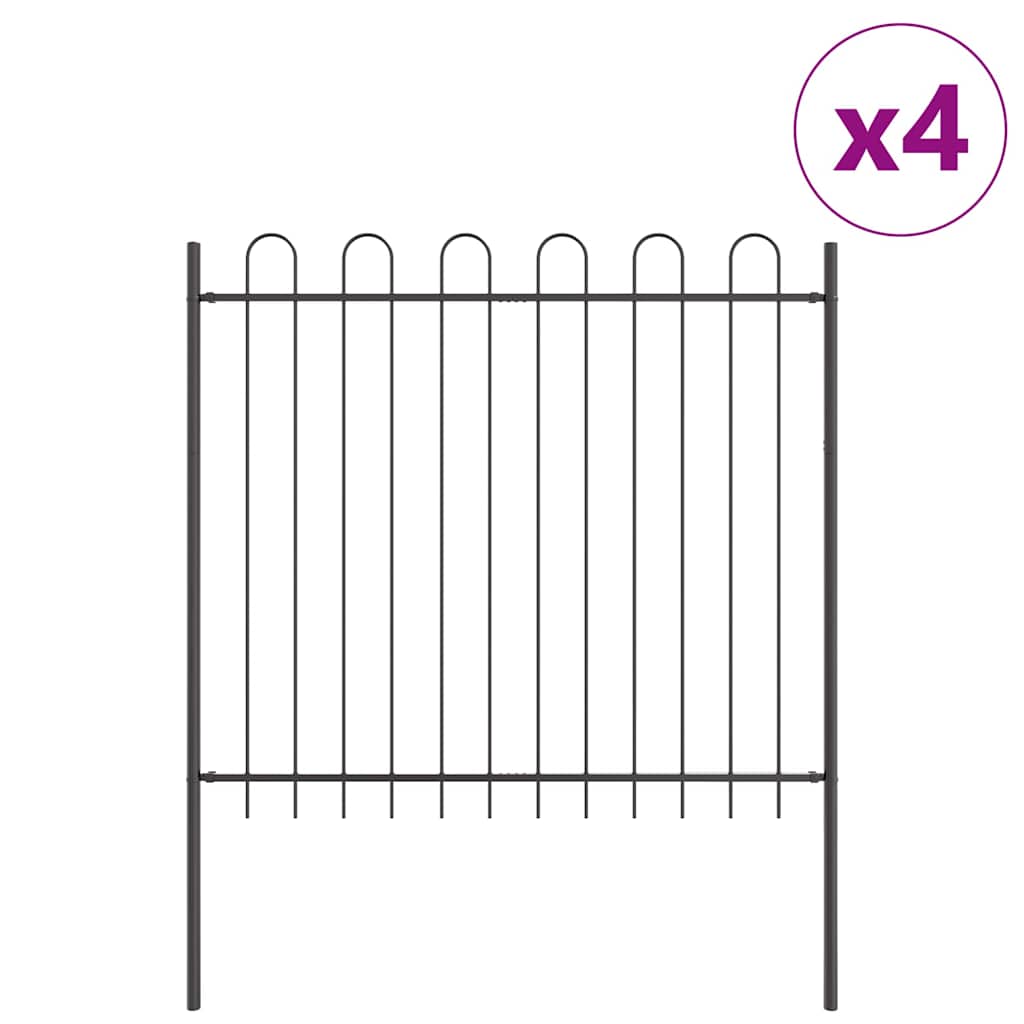 Garden Fence Grey 6.8 x 1.5 m Powder-coated steel