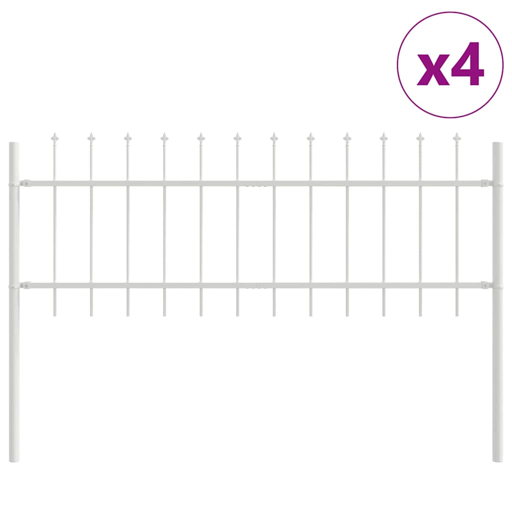 Garden Fence White 6.8 x 0.6 m Powder-coated steel