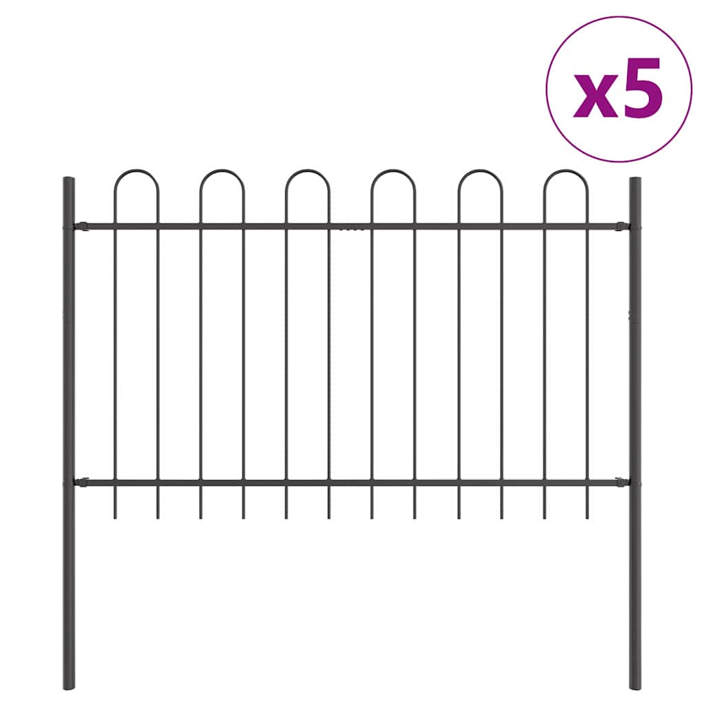 Garden Fence Grey 8.5 x 0.8 m Powder-coated steel