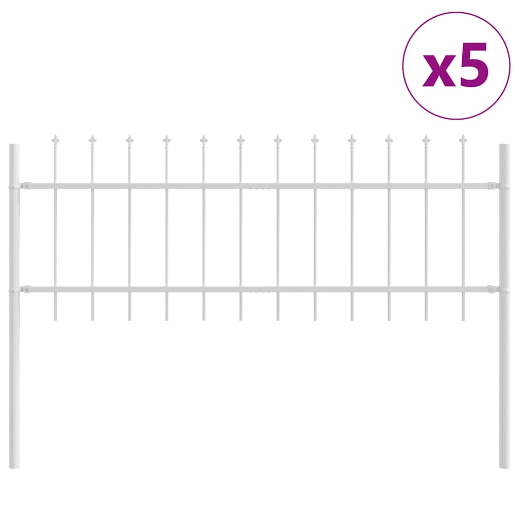 Garden Fence White 8.5 x 0.6 m Powder-coated steel