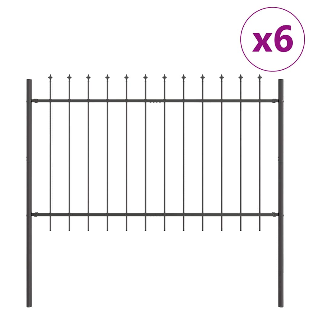 Garden Fence Grey 10.2 x 1 m Powder-coated steel