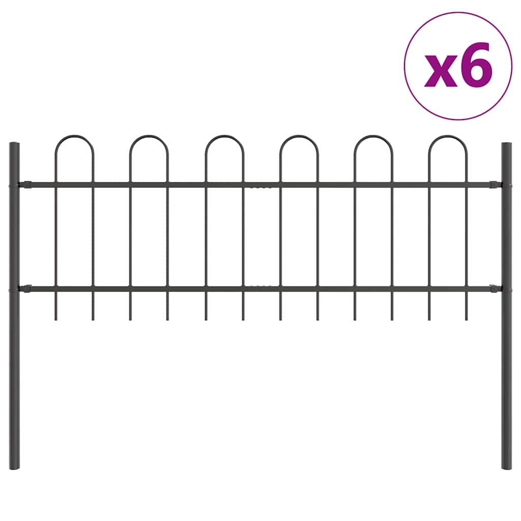 Garden Fence Grey 10.2 x 0.6 m Powder-coated steel