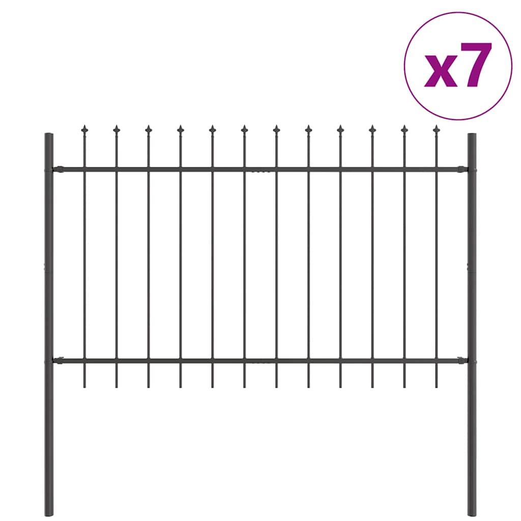 Garden Fence Grey 11.9 x 1 m Powder-coated steel