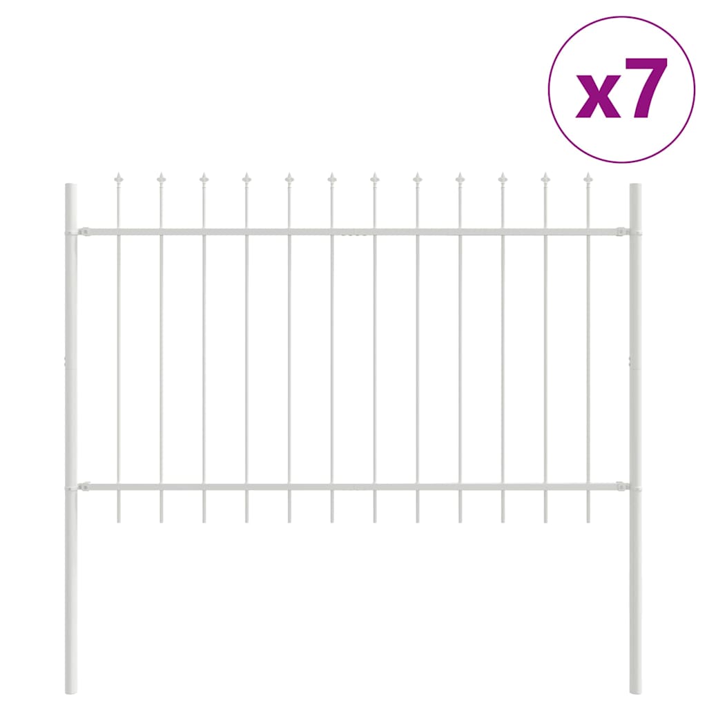 Garden Fence White 11.9 x 1.2 m Powder-coated steel