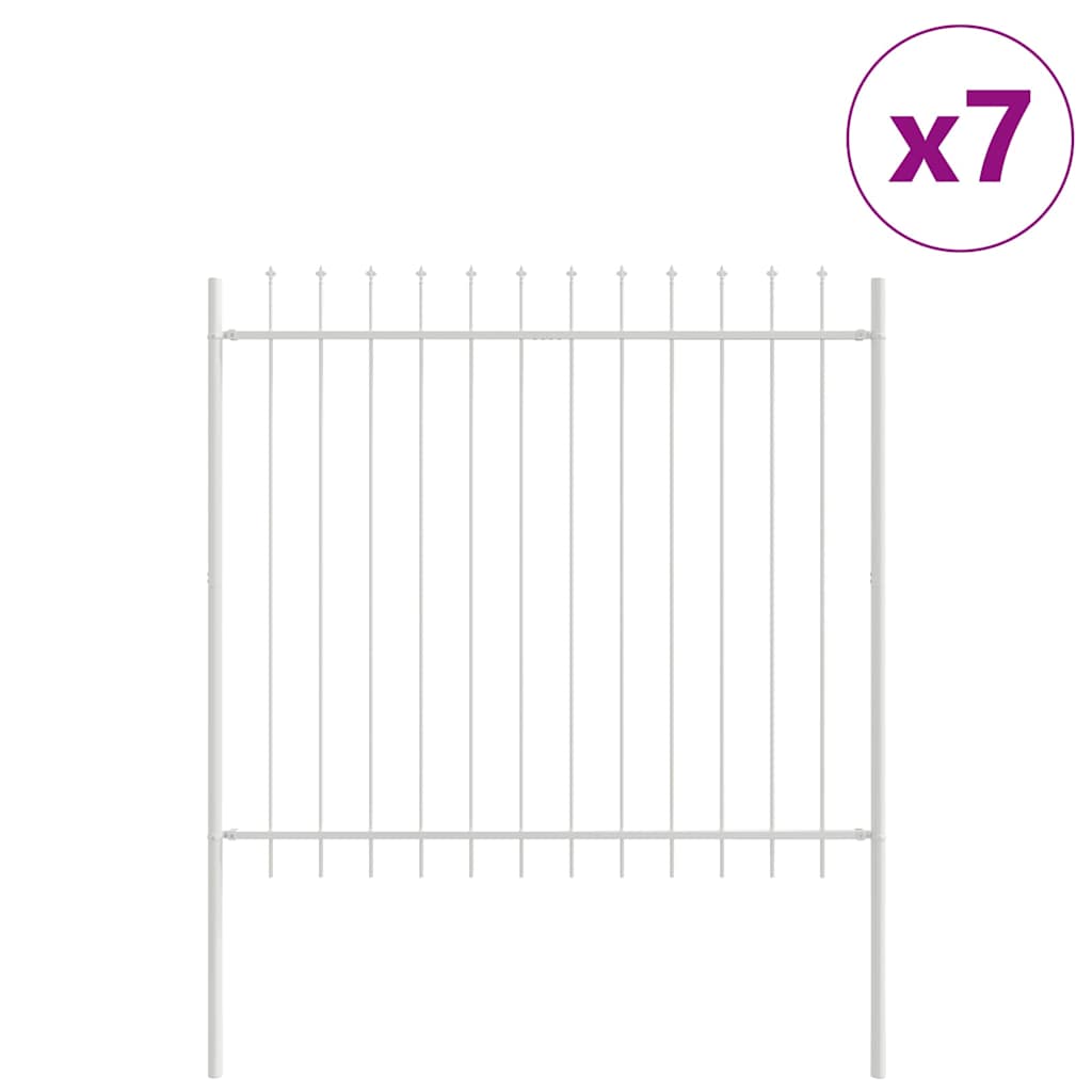 Garden Fence White 11.9 x 1.5 m Powder-coated steel