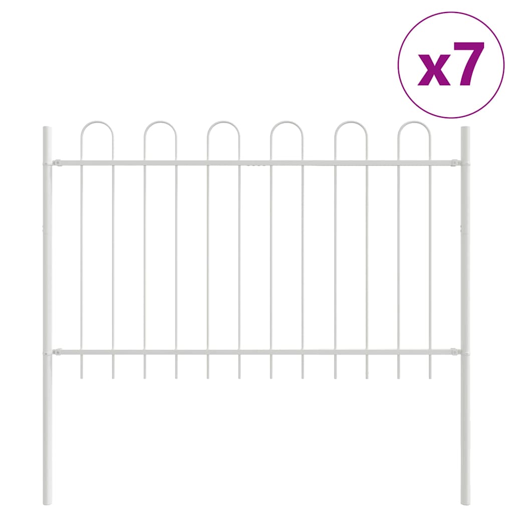 Garden Fence White 11.9 x 1.2 m Powder-coated steel