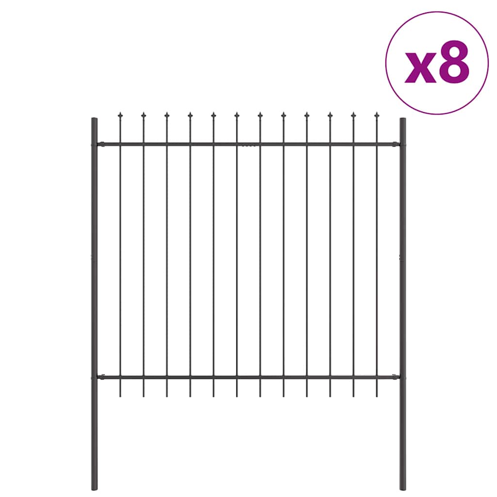 Garden Fence Grey 13.6 x 1.5 m Powder-coated steel