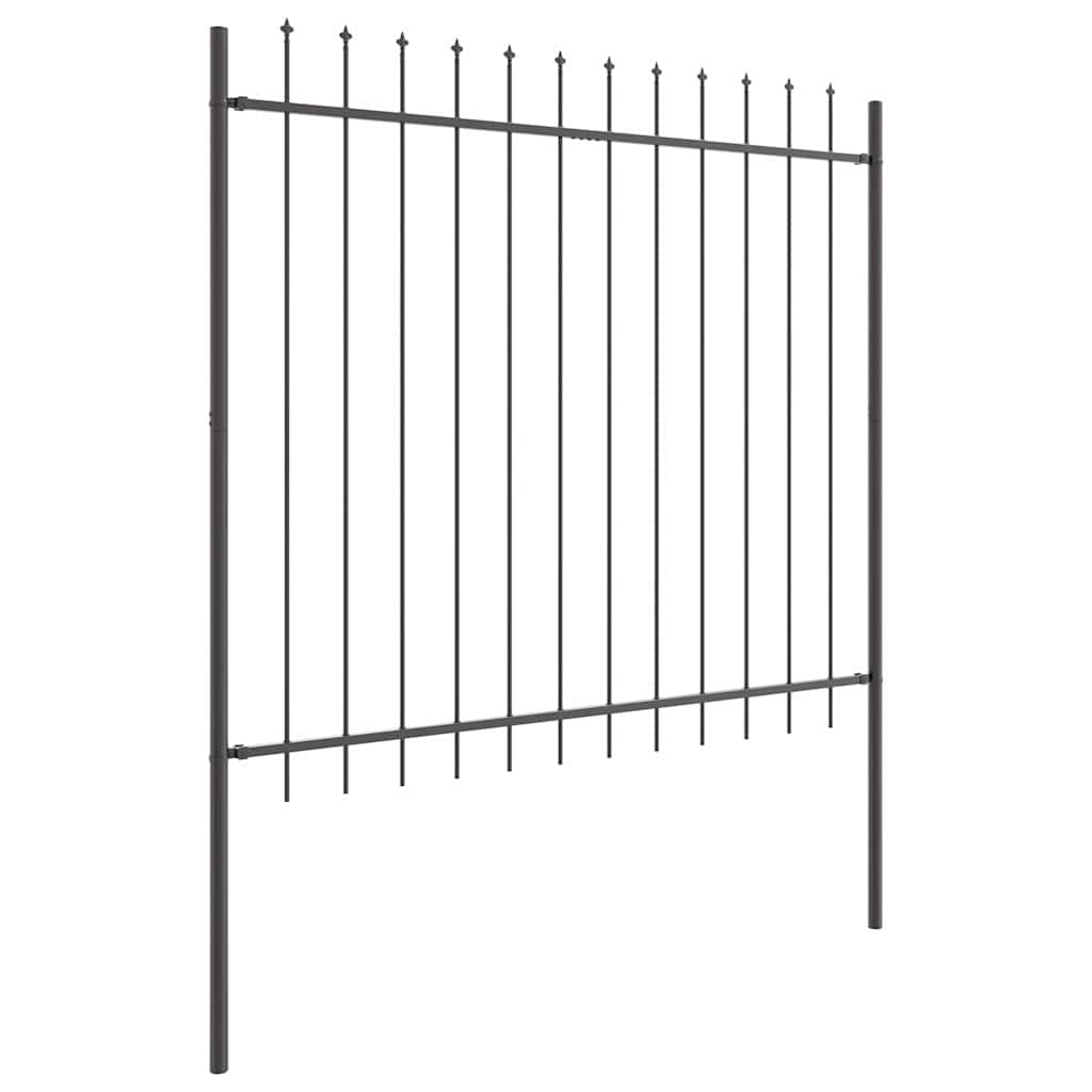Garden Fence Grey 13.6 x 1.5 m Powder-coated steel