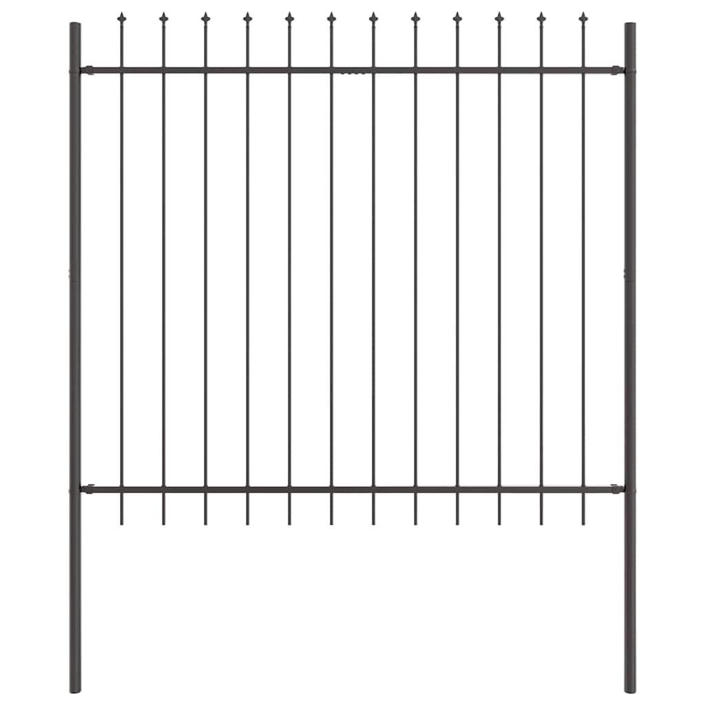 Garden Fence Grey 13.6 x 1.5 m Powder-coated steel