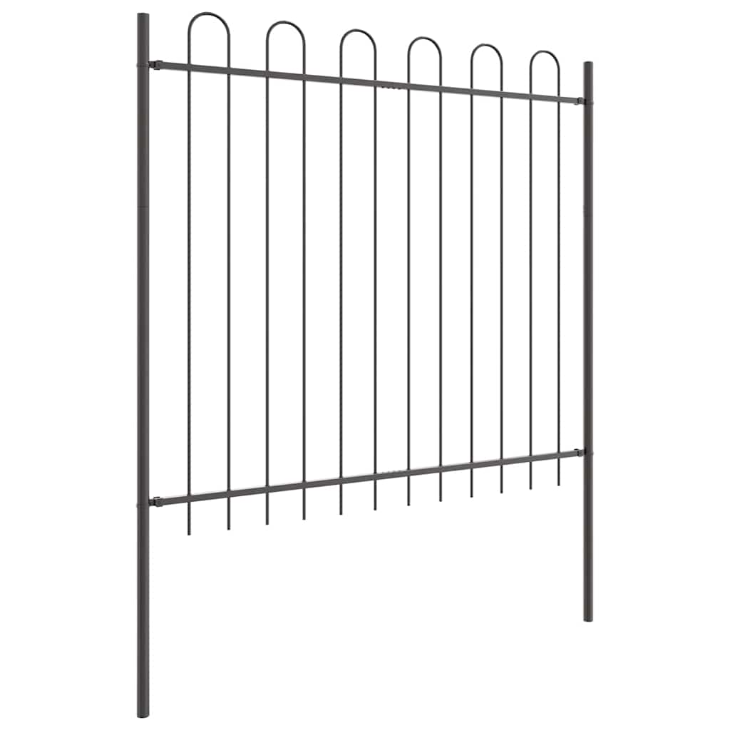 Garden Fence Grey 13.6 x 1.5 m Powder-coated steel
