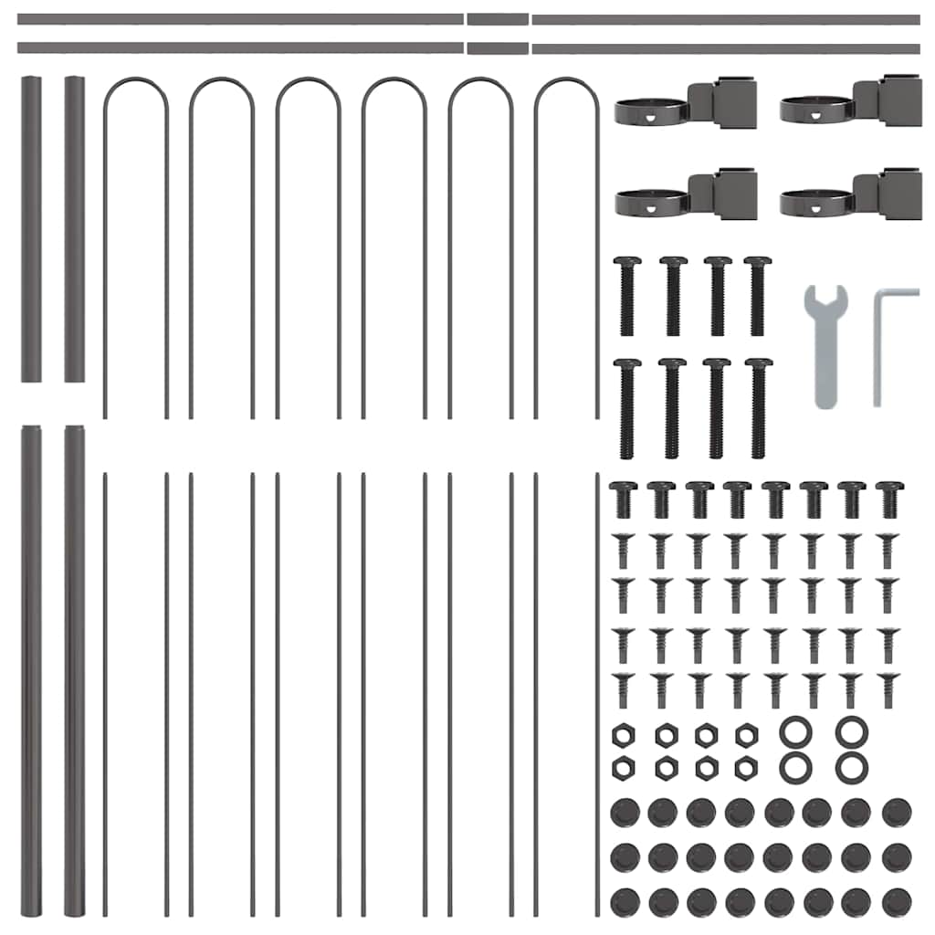 Garden Fence Grey 13.6 x 1.5 m Powder-coated steel