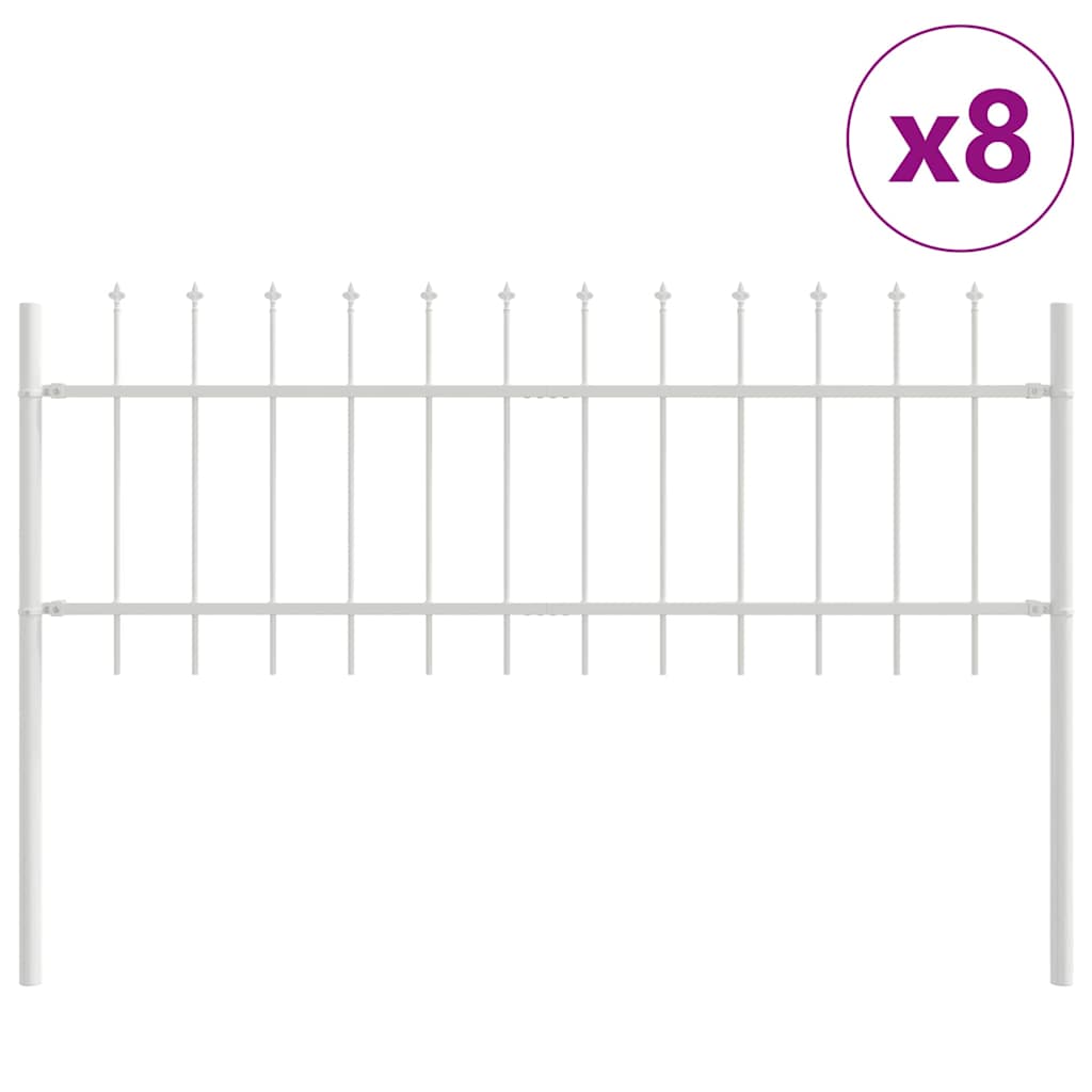 Garden Fence White 13.6 x 0.6 m Powder-coated steel