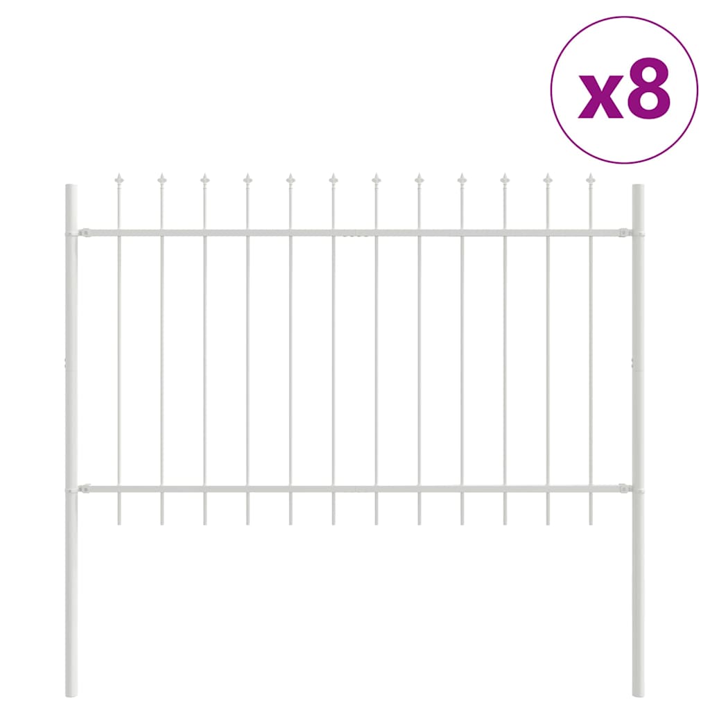 Garden Fence White 13.6 x 1.2 m Powder-coated steel