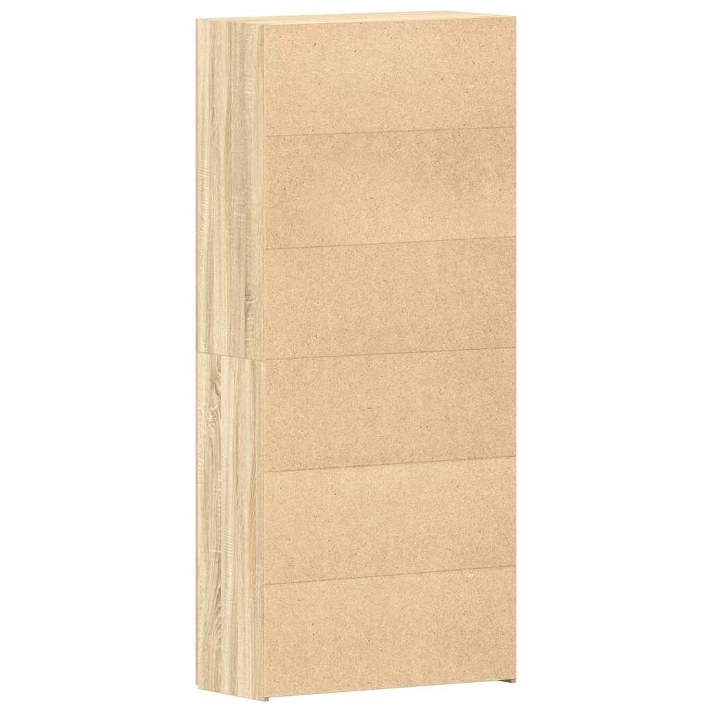 Shoe Cabinet with Door Brown 80 x 35.5 x 180 cm Engineered wood
